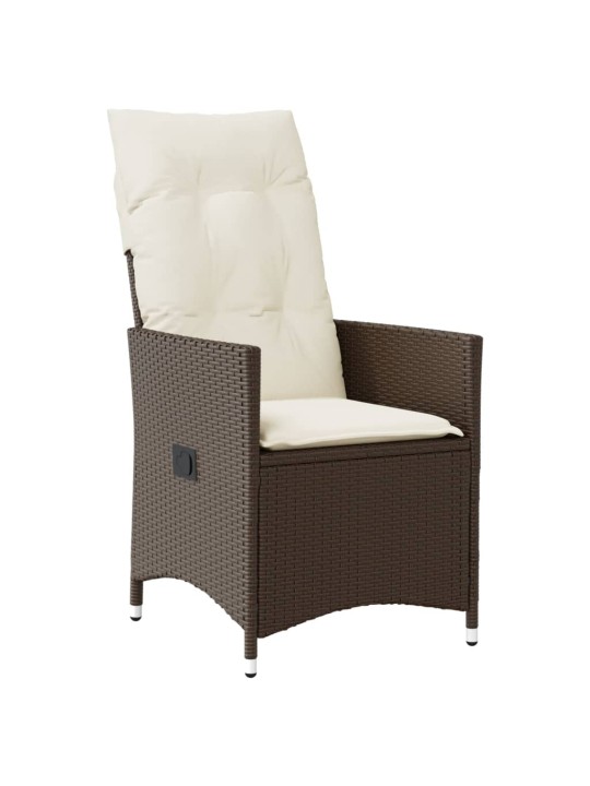 11dílný zahradní bistro set s poduškami hnědý polyratan