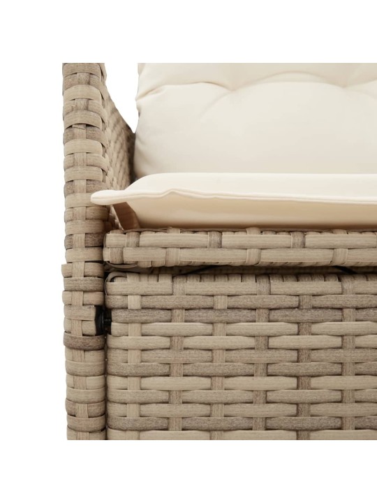 9dílný zahradní bistro set s poduškami béžový polyratan