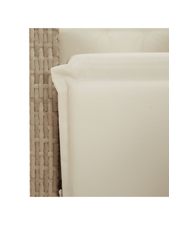 9dílný zahradní bistro set s poduškami béžový polyratan