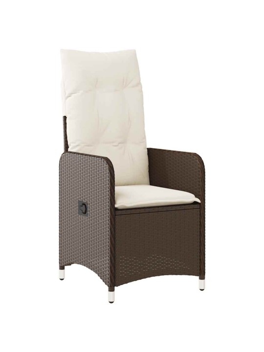 9dílný zahradní bistro set s poduškami hnědý polyratan