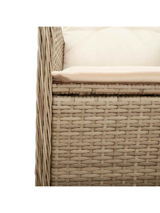 9dílný zahradní bistro set s poduškami béžový polyratan