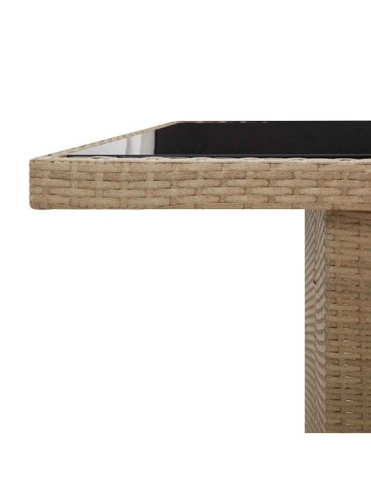 9dílný zahradní bistro set s poduškami béžový polyratan