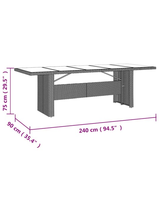 9dílný zahradní bistro set s poduškami béžový polyratan