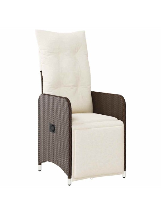 9dílný zahradní bistro set s poduškami hnědý polyratan