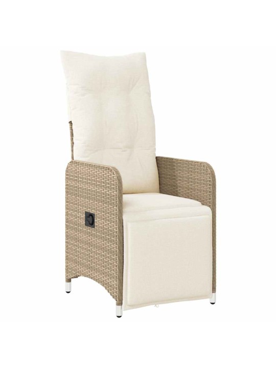 9dílný zahradní bistro set s poduškami béžový polyratan