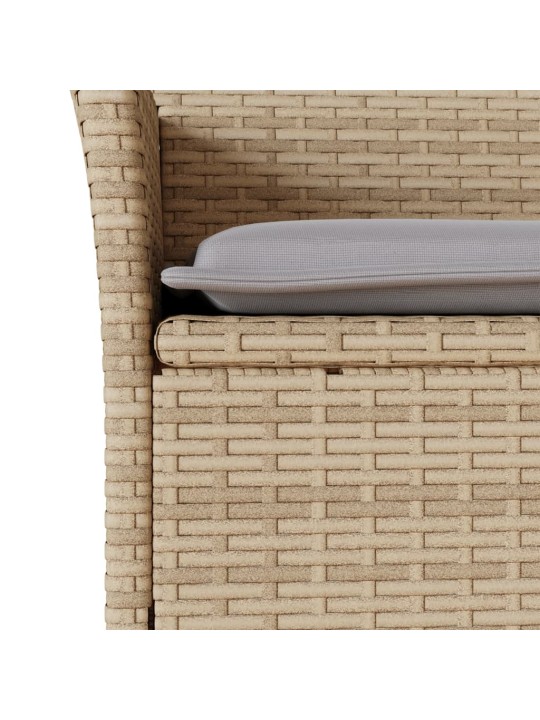 3dílný bistro set s poduškami béžový polyratan a sklo