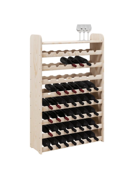 Regál na víno s horní policí 72,5x25x111,5 cm masivní borovice