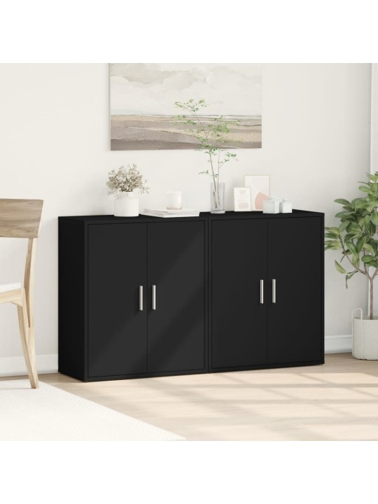 Příborníky 2 ks černé 60 x 31 x 70 cm kompozitní dřevo