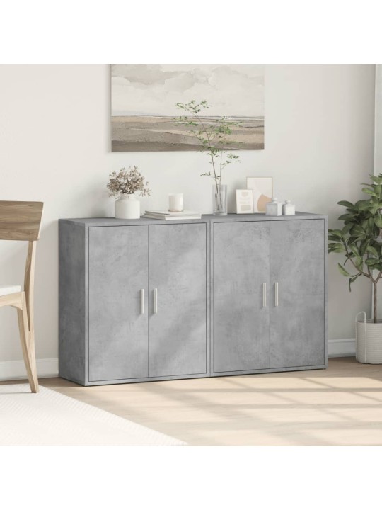 Příborníky 2 ks betonově šedé 60 x 31 x 70 cm kompozitní dřevo