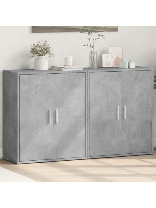 Příborníky 2 ks betonově šedé 60 x 31 x 70 cm kompozitní dřevo