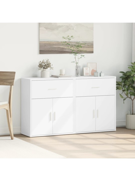 Příborníky 2 ks bílé 60 x 31 x 70 cm kompozitní dřevo
