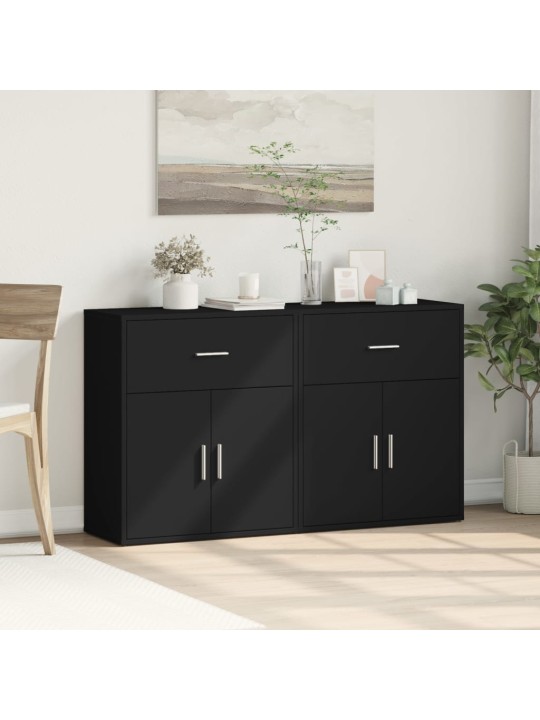 Příborníky 2 ks černé 60 x 31 x 70 cm kompozitní dřevo