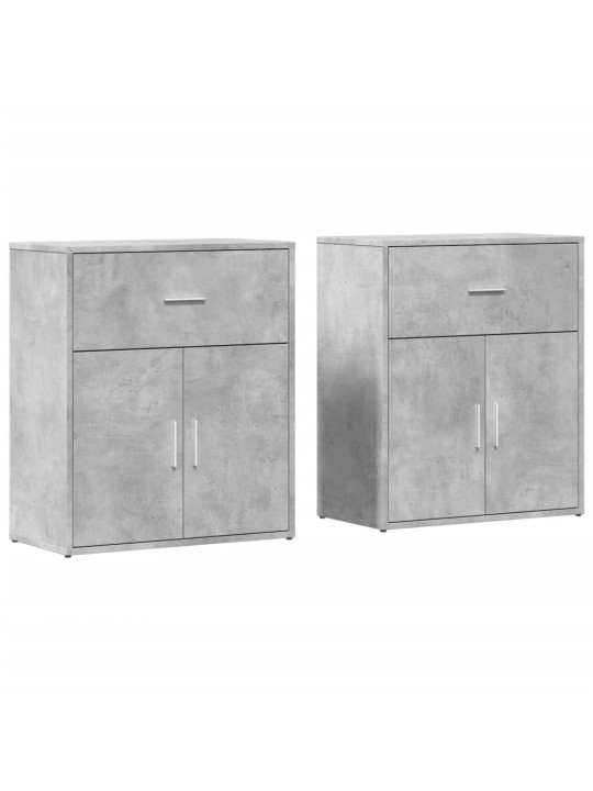 Příborníky 2 ks betonově šedé 60 x 31 x 70 cm kompozitní dřevo