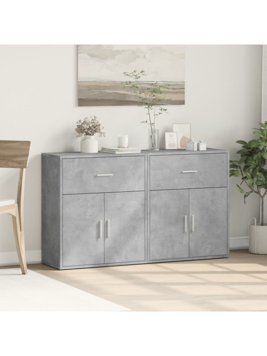 Příborníky 2 ks betonově šedé 60 x 31 x 70 cm kompozitní dřevo