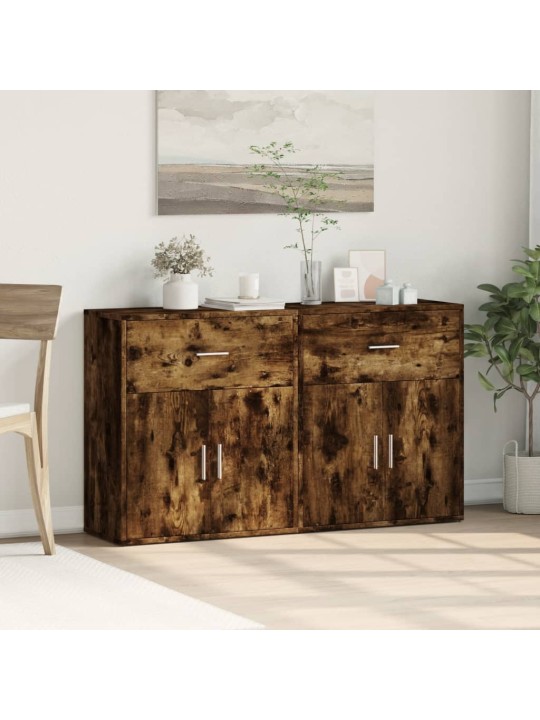 Příborníky 2 ks kouřový dub 60 x 31 x 70 cm kompozitní dřevo