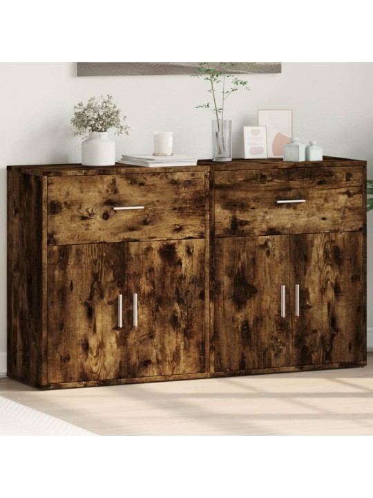Příborníky 2 ks kouřový dub 60 x 31 x 70 cm kompozitní dřevo