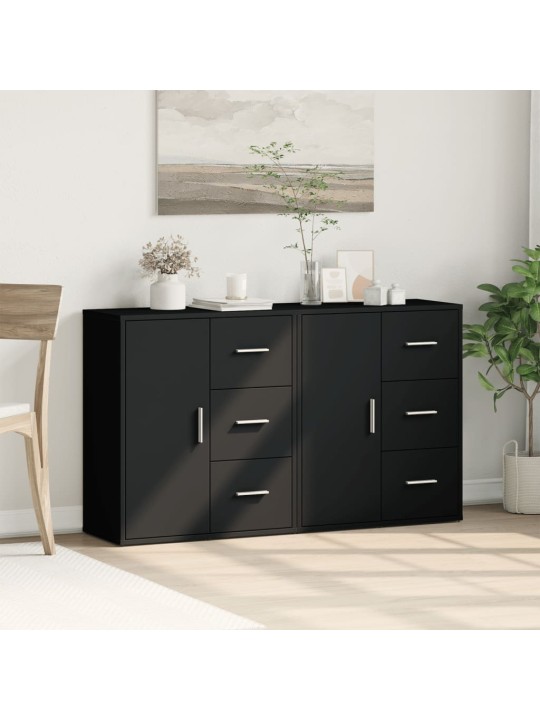 Příborníky 2 ks černé 60 x 31 x 70 cm kompozitní dřevo