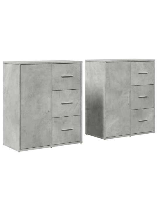 Příborníky 2 ks betonově šedé 60 x 31 x 70 cm kompozitní dřevo