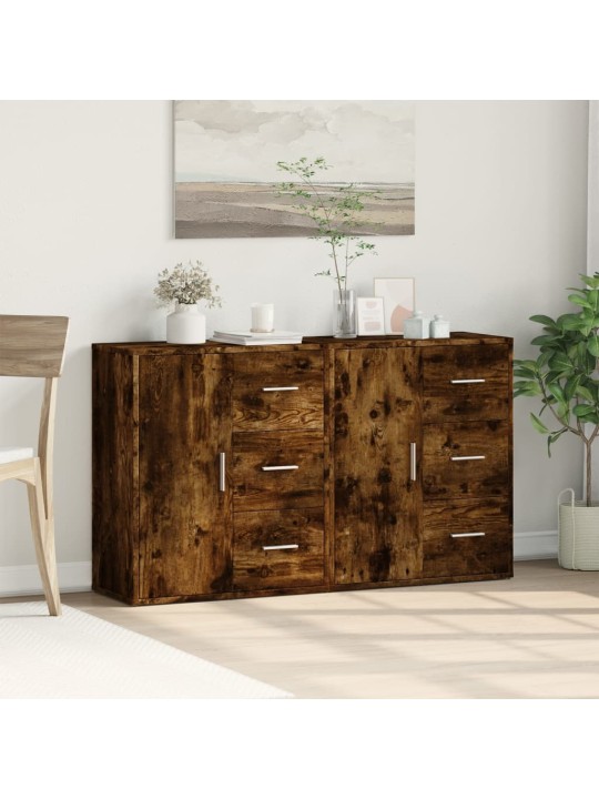 Příborníky 2 ks kouřový dub 60 x 31 x 70 cm kompozitní dřevo