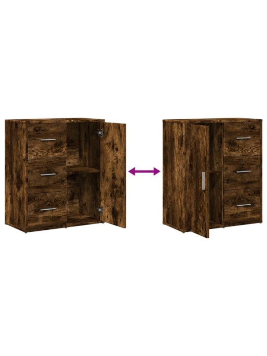Příborníky 2 ks kouřový dub 60 x 31 x 70 cm kompozitní dřevo