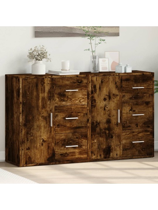 Příborníky 2 ks kouřový dub 60 x 31 x 70 cm kompozitní dřevo