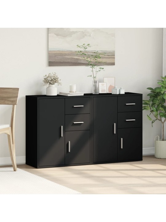 Příborníky 2 ks černé 60 x 31 x 70 cm kompozitní dřevo