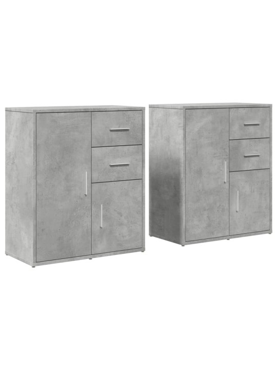 Příborníky 2 ks betonově šedé 60 x 31 x 70 cm kompozitní dřevo
