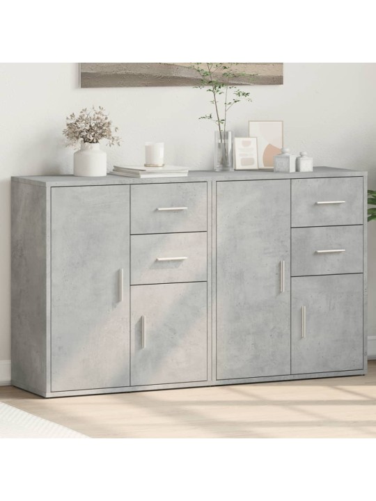 Příborníky 2 ks betonově šedé 60 x 31 x 70 cm kompozitní dřevo