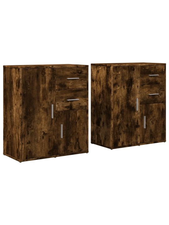 Příborníky 2 ks kouřový dub 60 x 31 x 70 cm kompozitní dřevo
