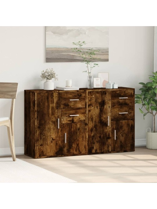 Příborníky 2 ks kouřový dub 60 x 31 x 70 cm kompozitní dřevo