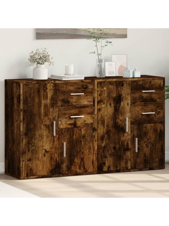 Příborníky 2 ks kouřový dub 60 x 31 x 70 cm kompozitní dřevo