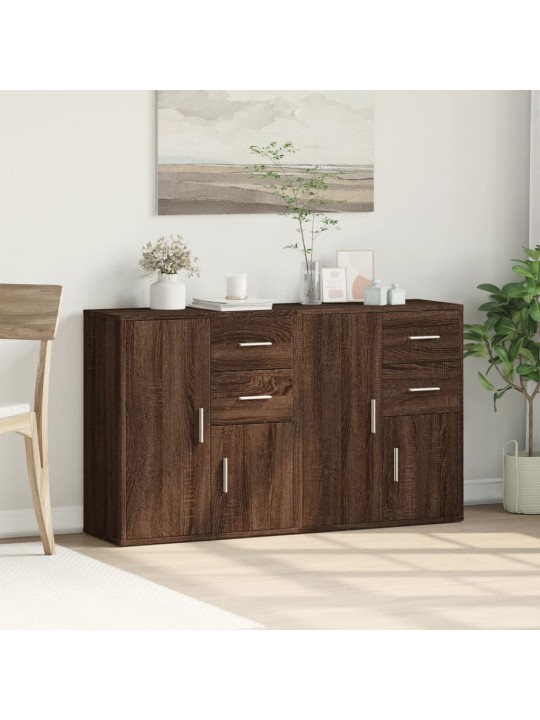 Příborníky 2 ks hnědý dub 60 x 31 x 70 cm kompozitní dřevo
