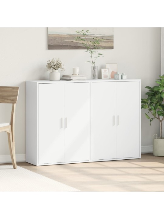 Příborníky 2 ks bílé 60 x 31 x 84 cm kompozitní dřevo