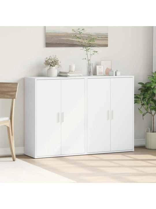 Příborníky 2 ks bílé 60 x 31 x 84 cm kompozitní dřevo