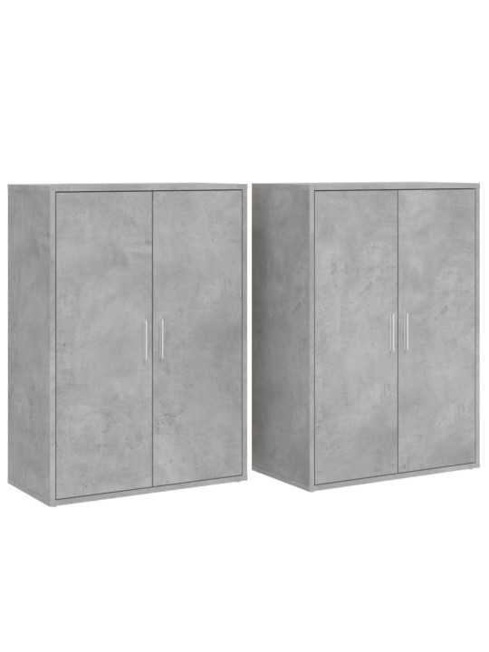 Příborníky 2 ks betonově šedé 60 x 31 x 84 cm kompozitní dřevo