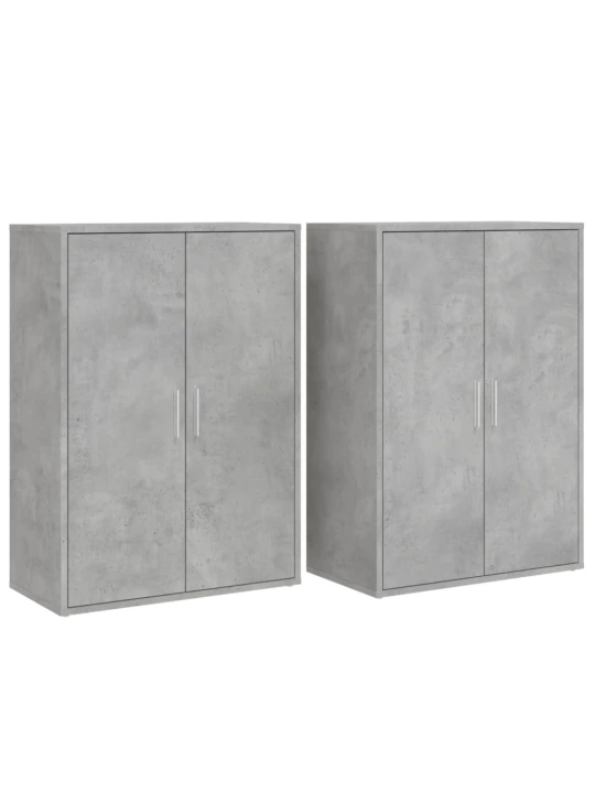 Příborníky 2 ks betonově šedé 60 x 31 x 84 cm kompozitní dřevo