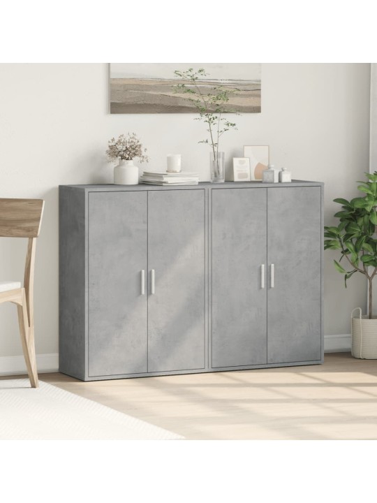Příborníky 2 ks betonově šedé 60 x 31 x 84 cm kompozitní dřevo