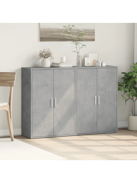 Příborníky 2 ks betonově šedé 60 x 31 x 84 cm kompozitní dřevo