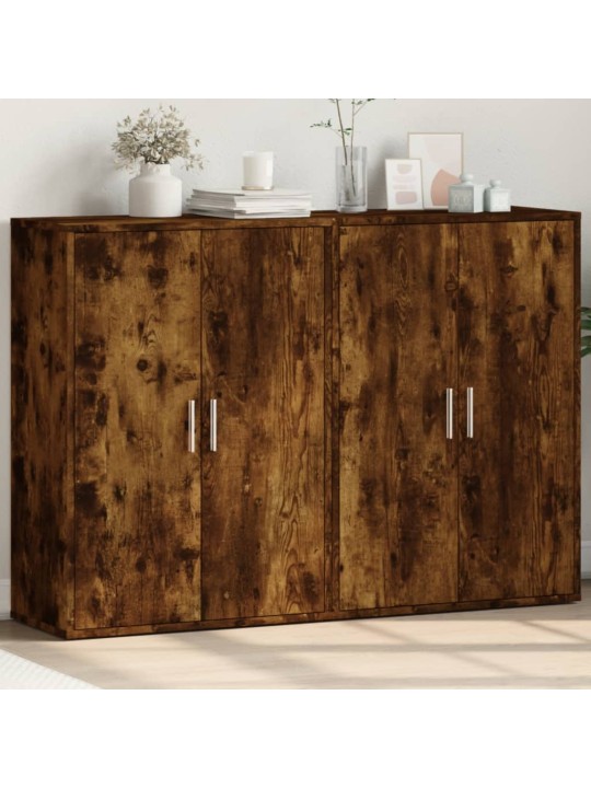 Příborníky 2 ks kouřový dub 60 x 31 x 84 cm kompozitní dřevo