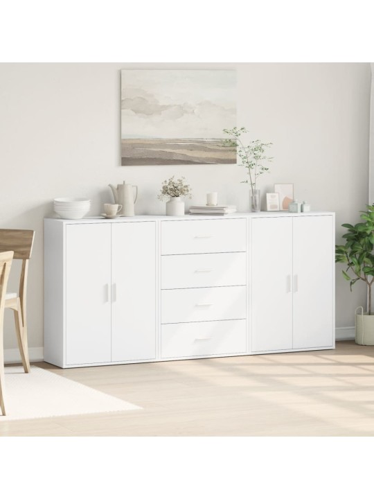 Příborníky 3 ks bílé 60 x 31 x 84 cm kompozitní dřevo