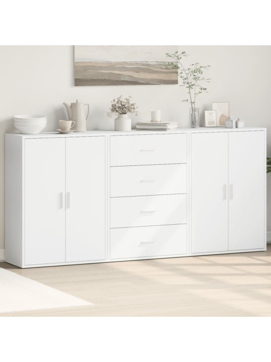 Příborníky 3 ks bílé 60 x 31 x 84 cm kompozitní dřevo