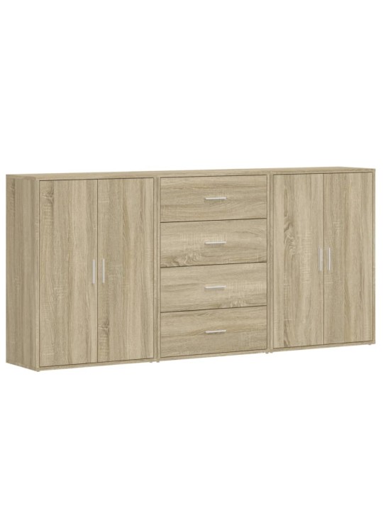 Příborníky 3 ks dub sonoma 60 x 31 x 84 cm kompozitní dřevo