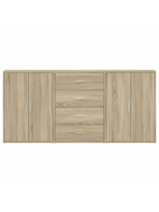 Příborníky 3 ks dub sonoma 60 x 31 x 84 cm kompozitní dřevo