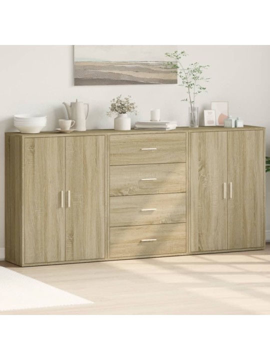 Příborníky 3 ks dub sonoma 60 x 31 x 84 cm kompozitní dřevo