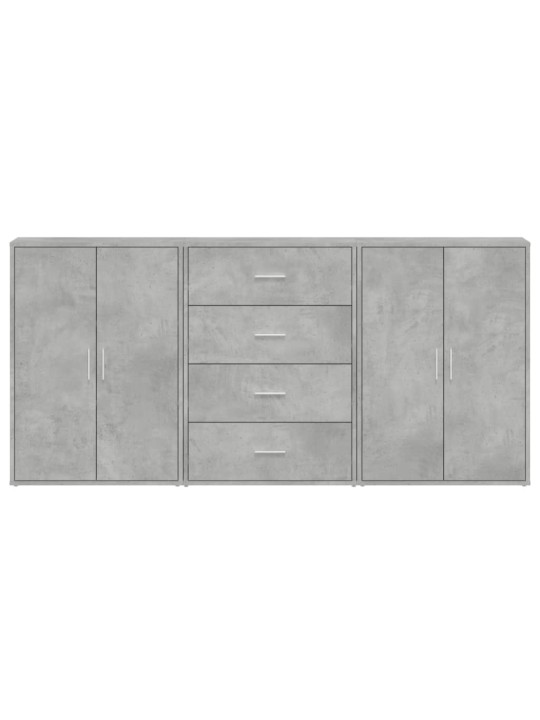 Příborníky 3 ks betonově šedé 60 x 31 x 84 cm kompozitní dřevo