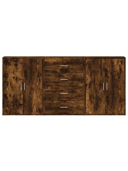 Příborníky 3 ks kouřový dub 60 x 31 x 84 cm kompozitní dřevo
