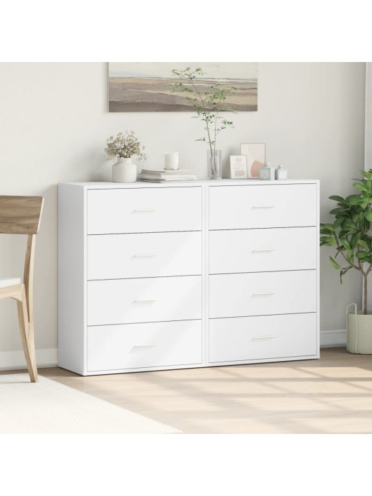 Příborníky 2 ks bílé 60 x 31 x 84 cm kompozitní dřevo