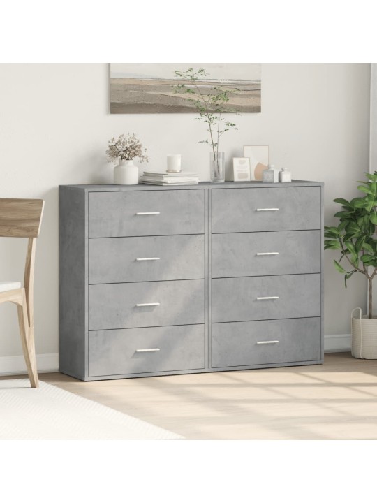 Příborníky 2 ks betonově šedé 60 x 31 x 84 cm kompozitní dřevo