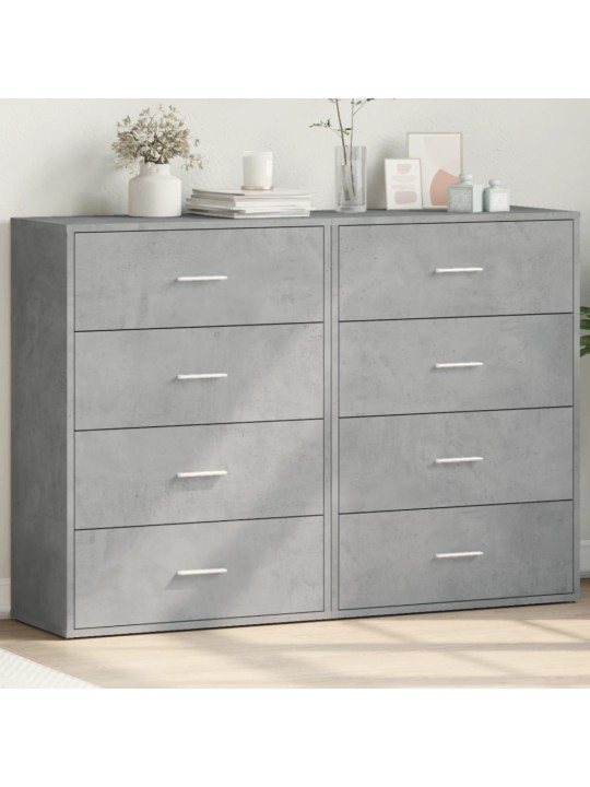 Příborníky 2 ks betonově šedé 60 x 31 x 84 cm kompozitní dřevo