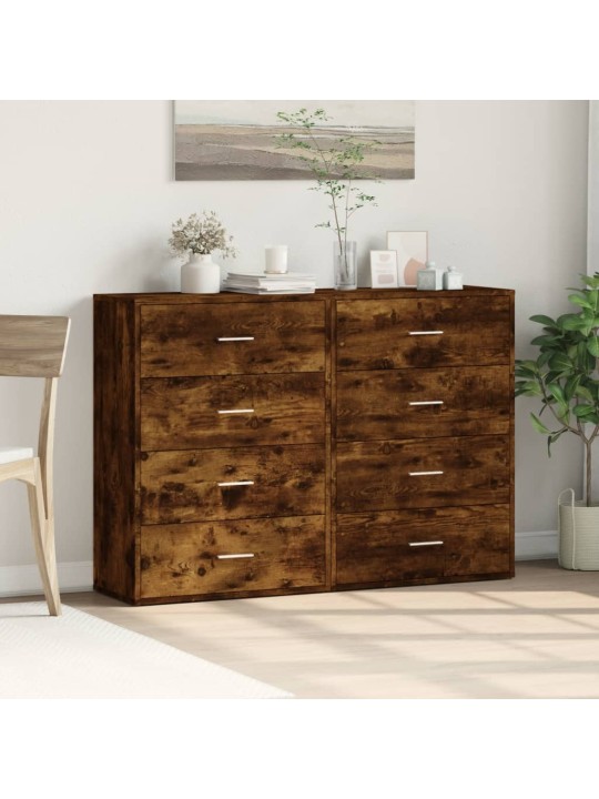 Příborníky 2 ks kouřový dub 60 x 31 x 84 cm kompozitní dřevo